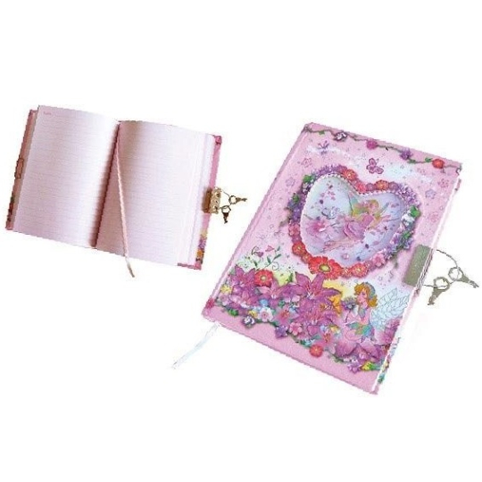 EP Line Víla růžový deník se zámkem 17,5 x 13 cm
